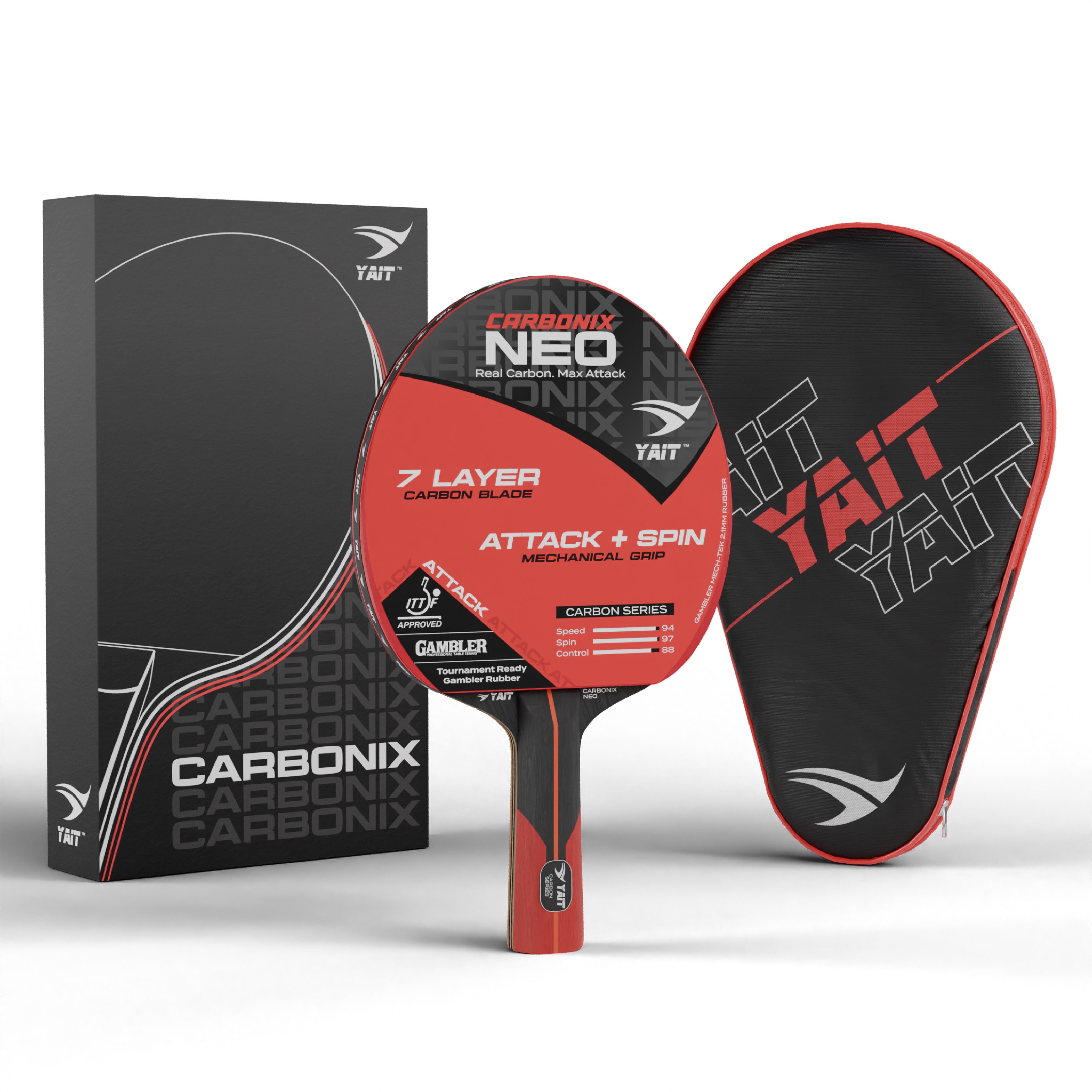 Carbonix Neo Professional Table Tennis Racket - Cover Included