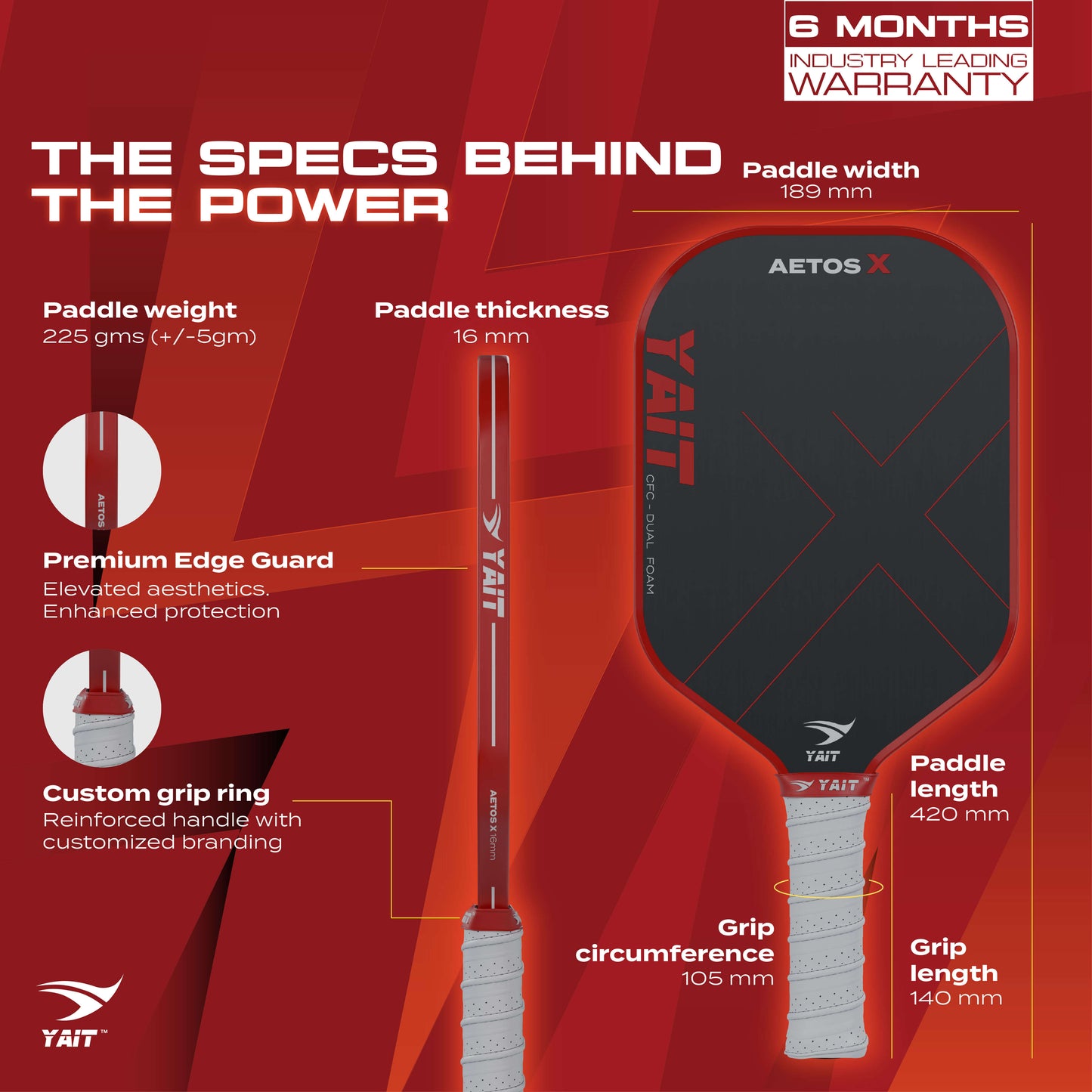 Aetos X 16mm Professional Pickleball Paddle
