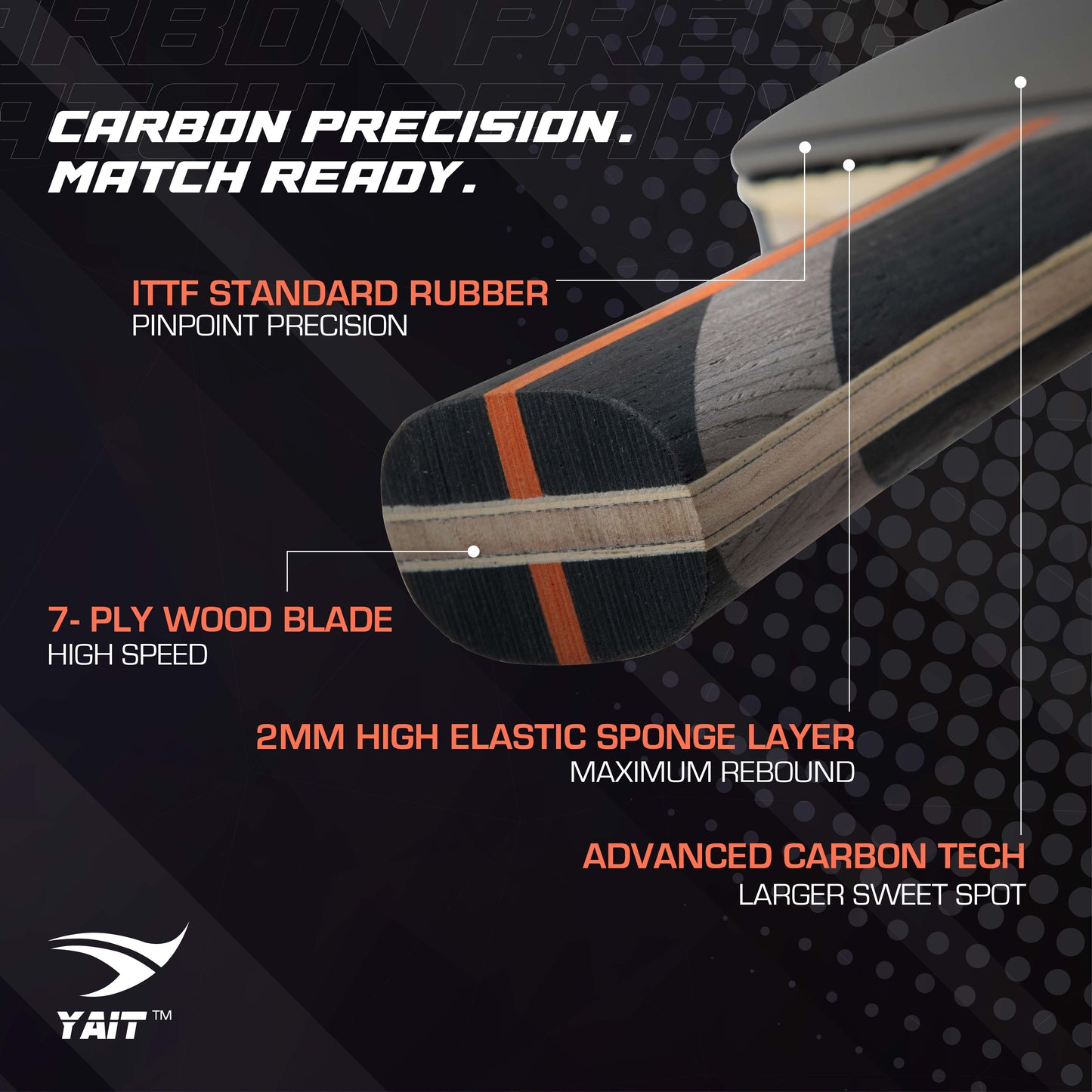 Carbonix Carbon Table Tennis Racket - Cover Bag Included