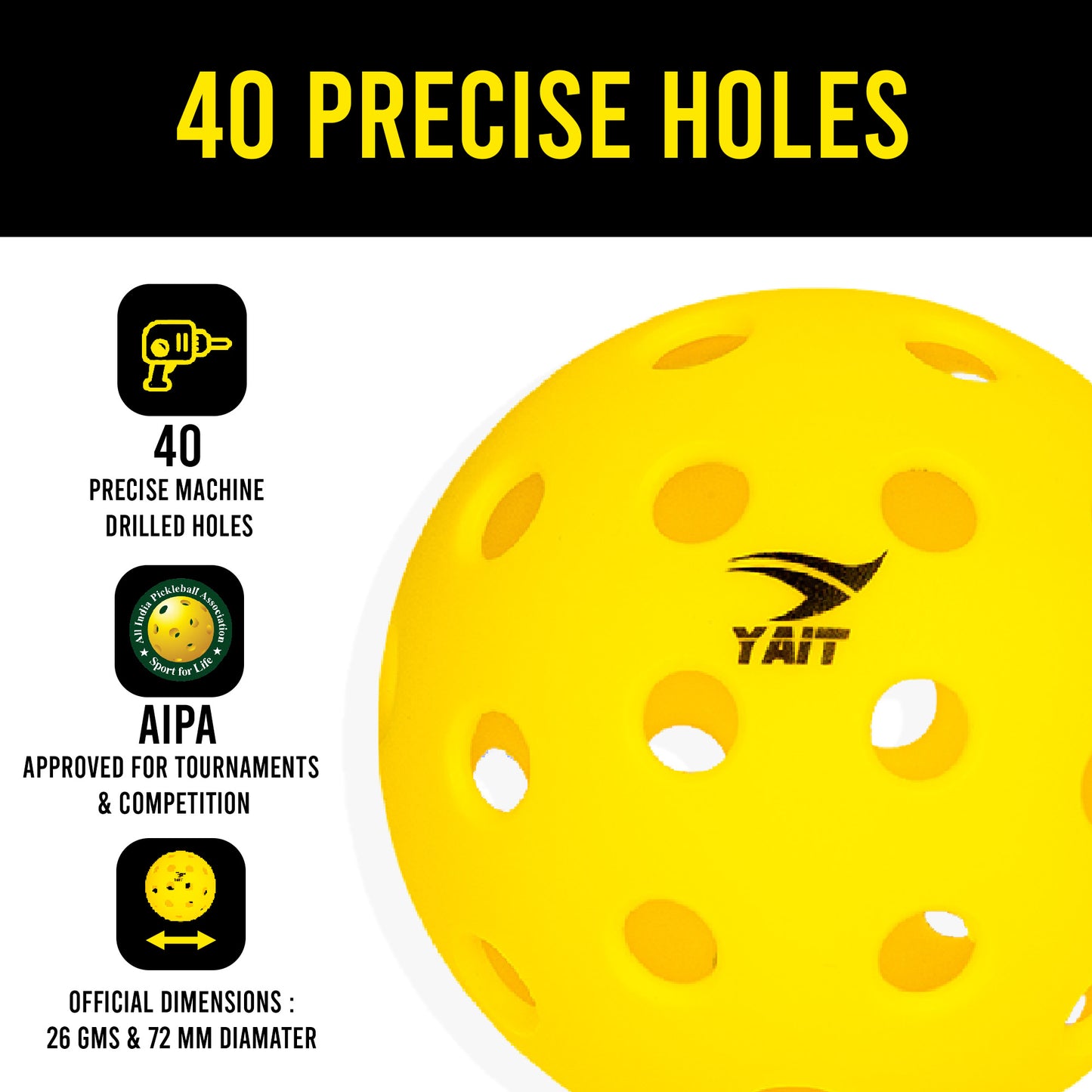 Gee-40 Pickleball Ball (Pack of 6)