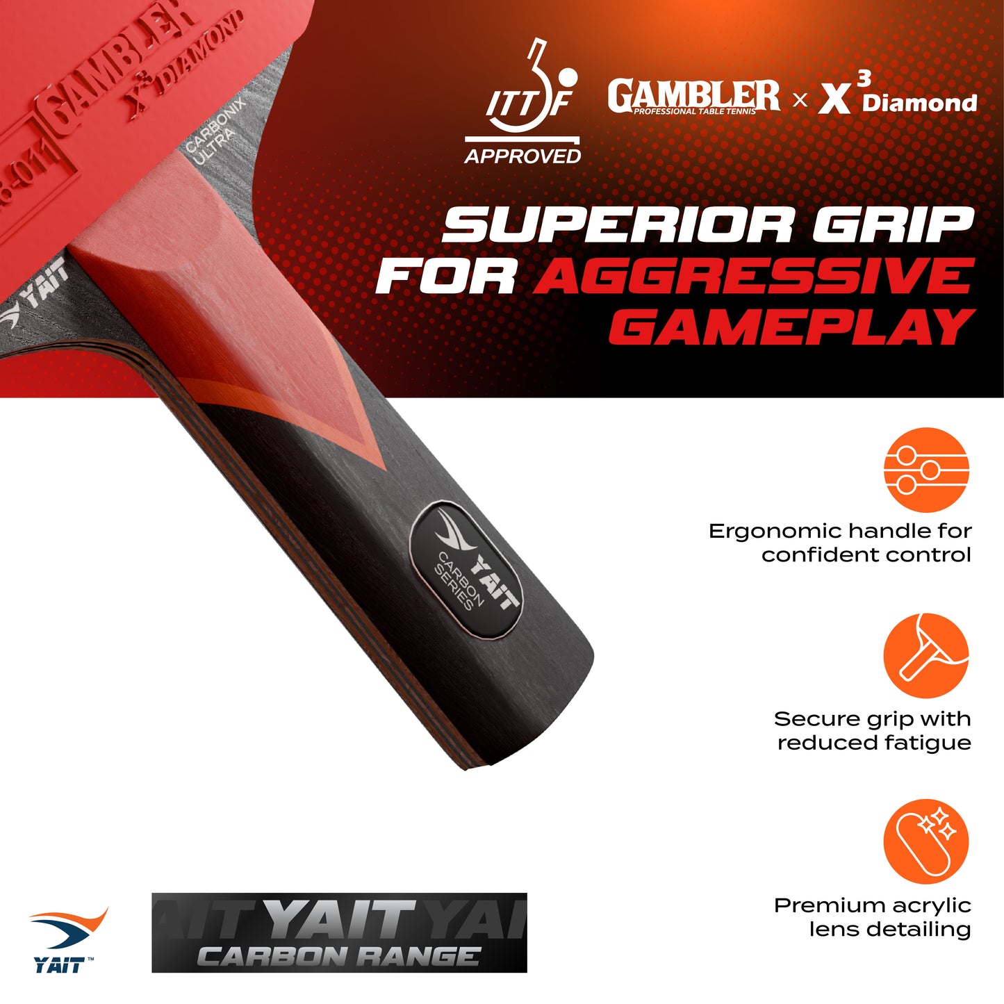 Carbonix Ultra Professional Table Tennis Racket -  Cover Included