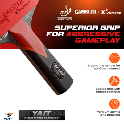 Carbonix Ultra Professional Table Tennis Racket -  Cover Included