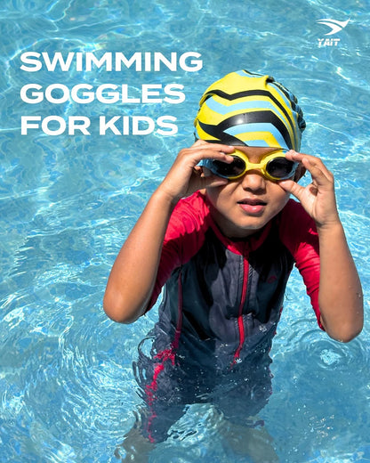 AquaElite Kids Swimming Goggles - Yellow & Blue