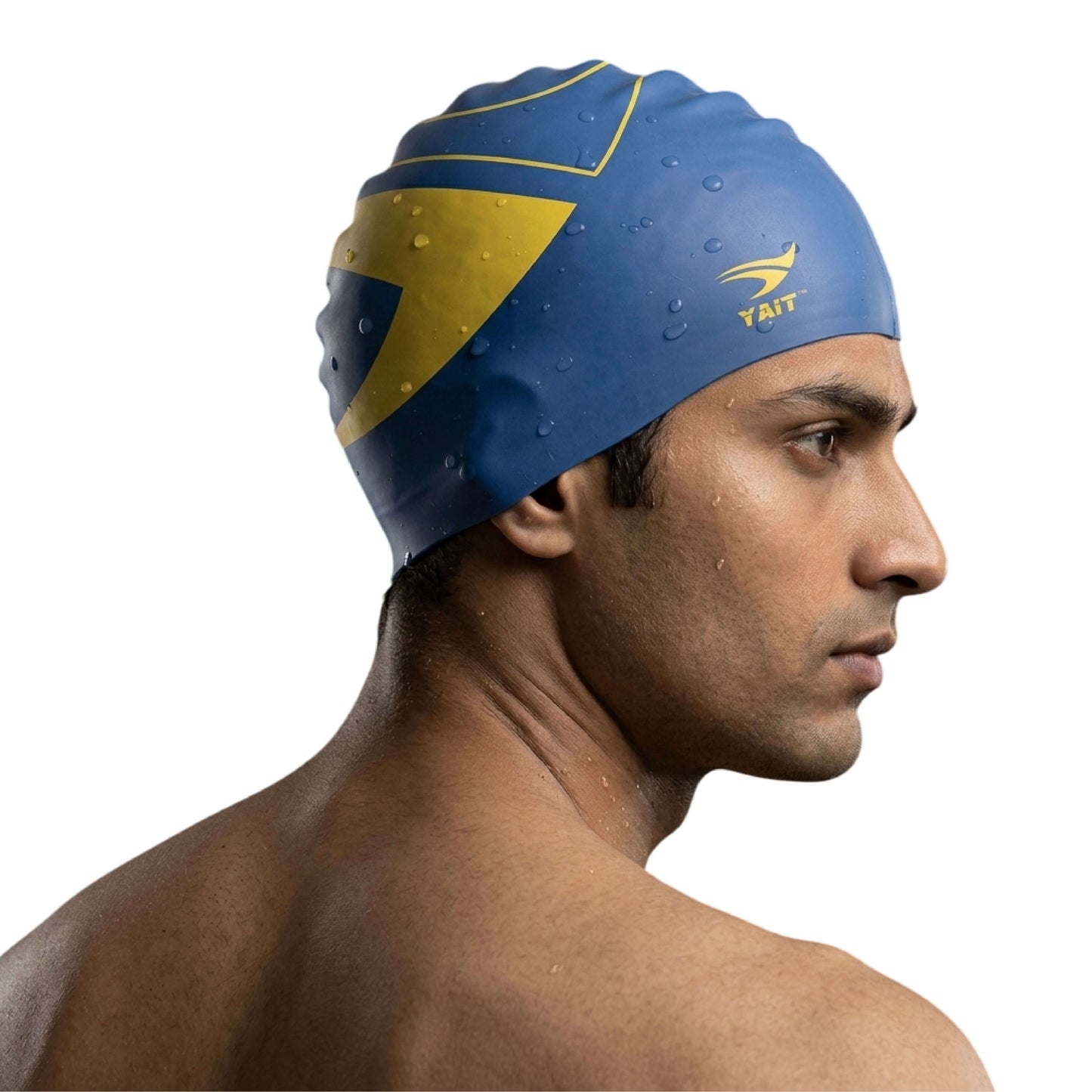 Pro Swimming Cap - Blue & Yellow