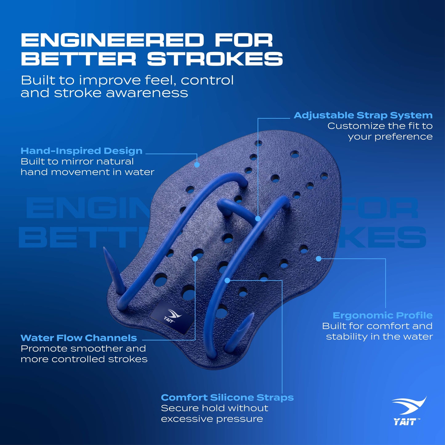 Hand Paddle for Swimming - Blue - Small Size