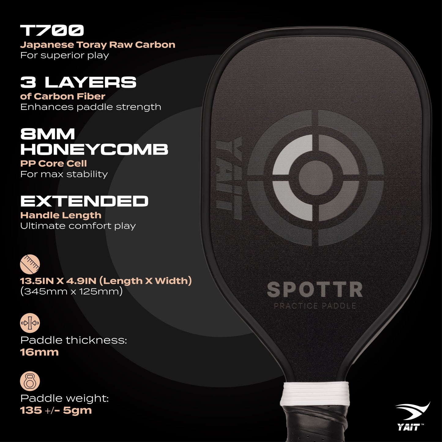 Spottr Practice Pickleball Paddle