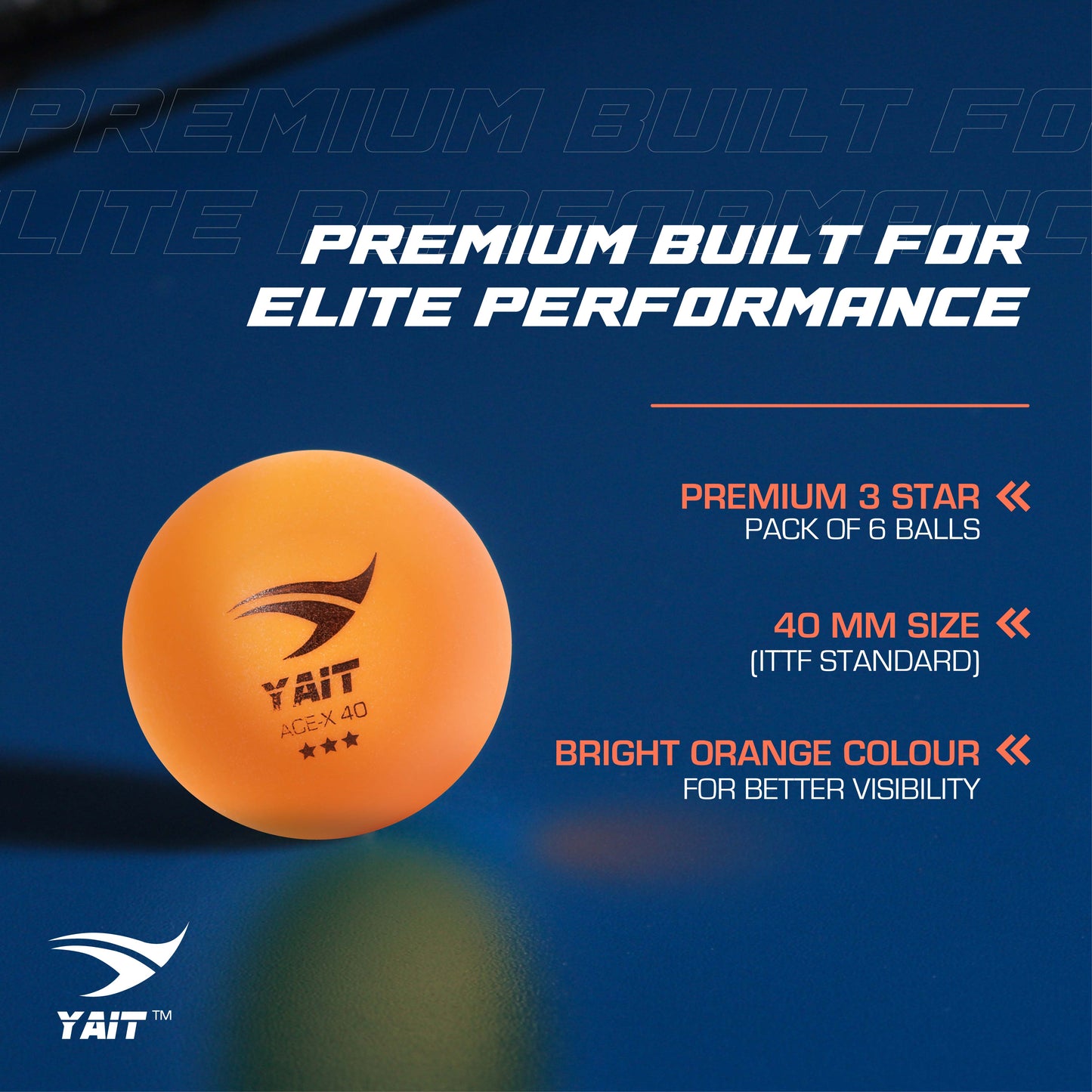 Ace-X 40 Table Tennis Balls (Pack of 6)