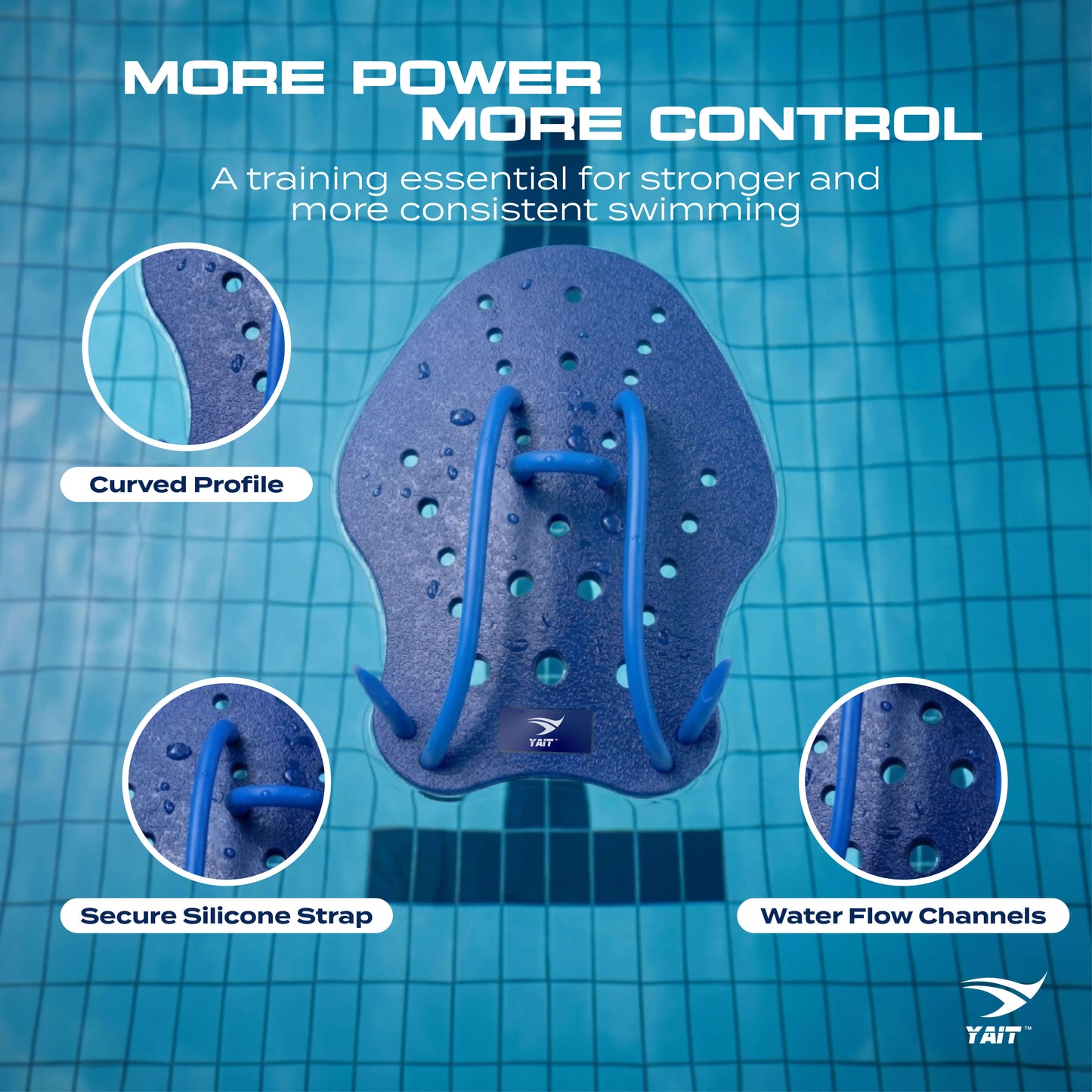 Hand Paddle for Swimming - Blue - Small Size