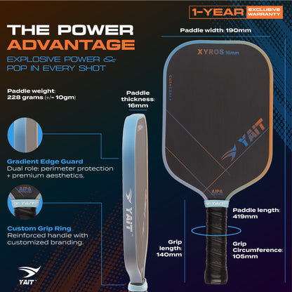 Xyros 16mm Professional Pickleball Paddle