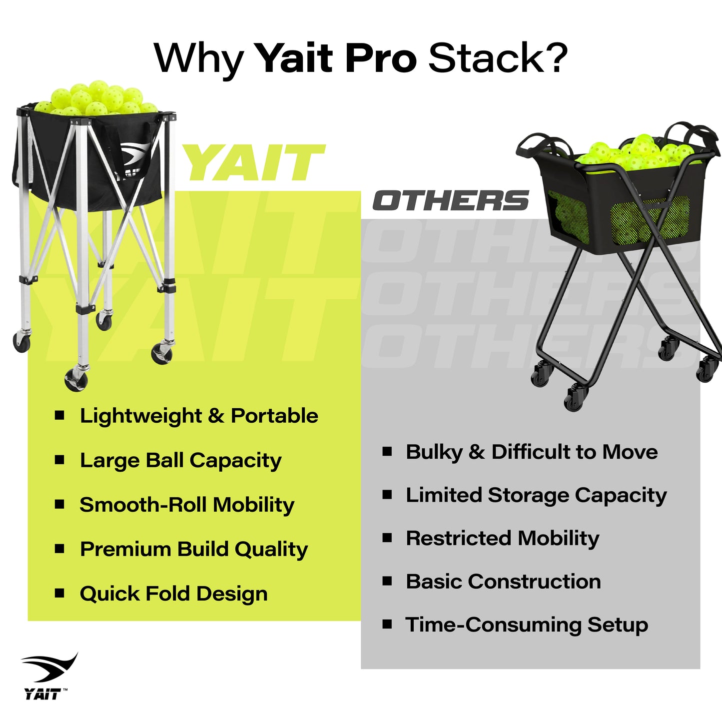 Pickleball Ball Cart - Pro Stack