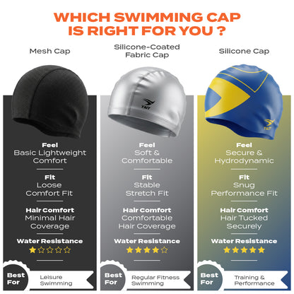 Women's Special Extra Long Hair Swimming Cap - Grey