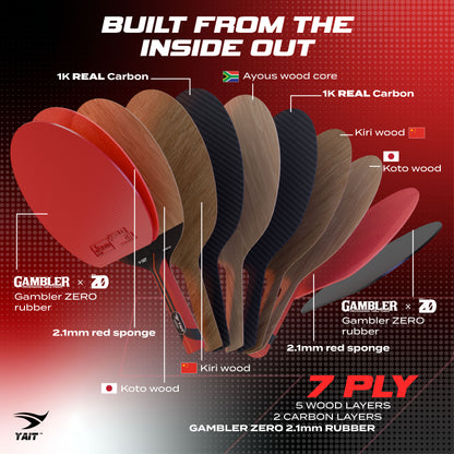 Carbonix Carbon Table Tennis Racket - Cover Bag Included