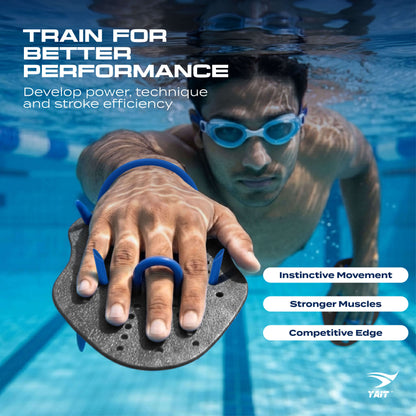 Hand Paddle for Swimming - Black - Medium Size