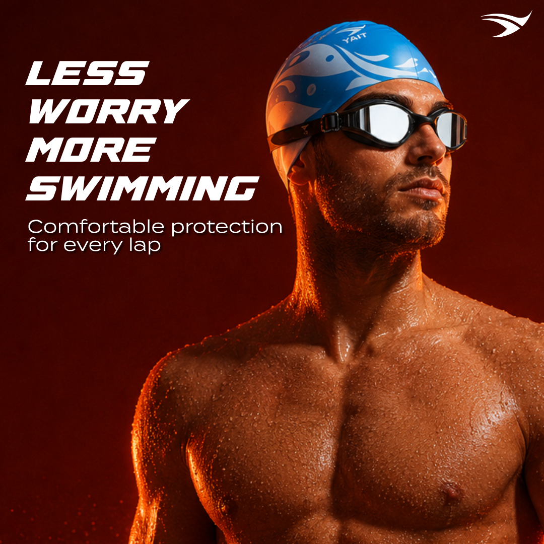 Blue Waves Stylish Unisex Swimming Cap for Men, Women, Kids