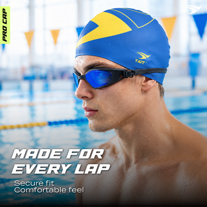 Professional Swimming Cap for Men, Women, Kids - Blue