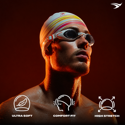 Pink & Yellow Stylish Unisex Swimming Cap for Men, Women, Kids