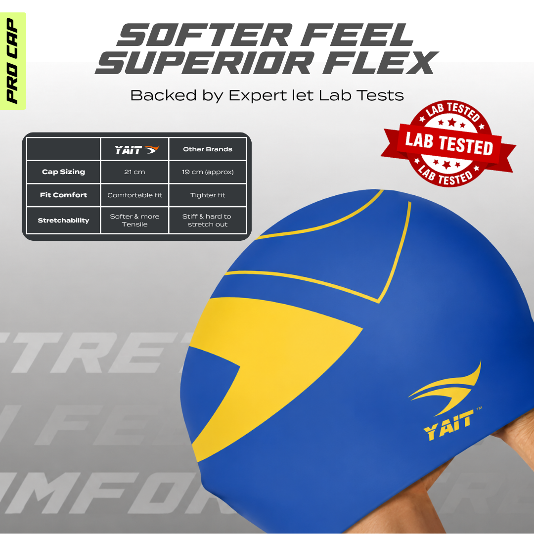 Professional Swimming Cap for Men, Women, Kids - Blue