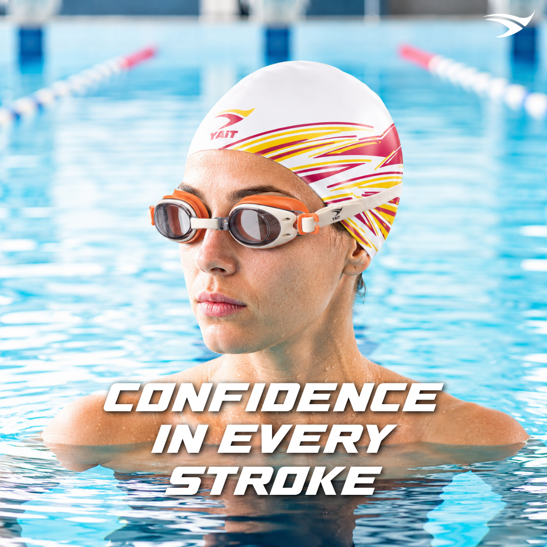Pink & Yellow Stylish Unisex Swimming Cap for Men, Women, Kids