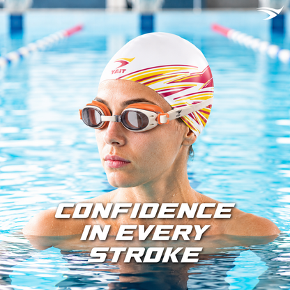 Pink & Yellow Stylish Unisex Swimming Cap for Men, Women, Kids