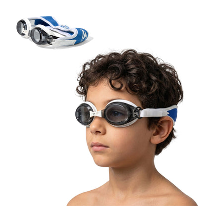 AquaEaze Kids Comfort Swimming Goggles - Silver & Blue