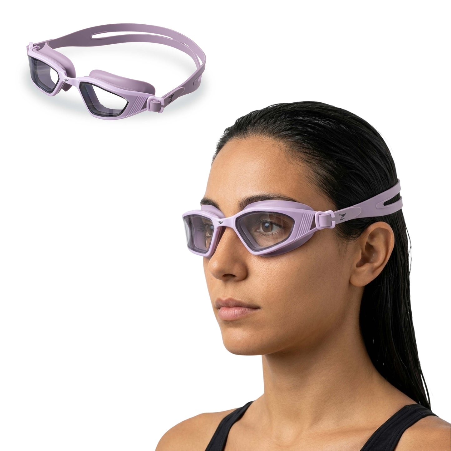 AquaElite Ultra Wide Swimming Goggles - Purple