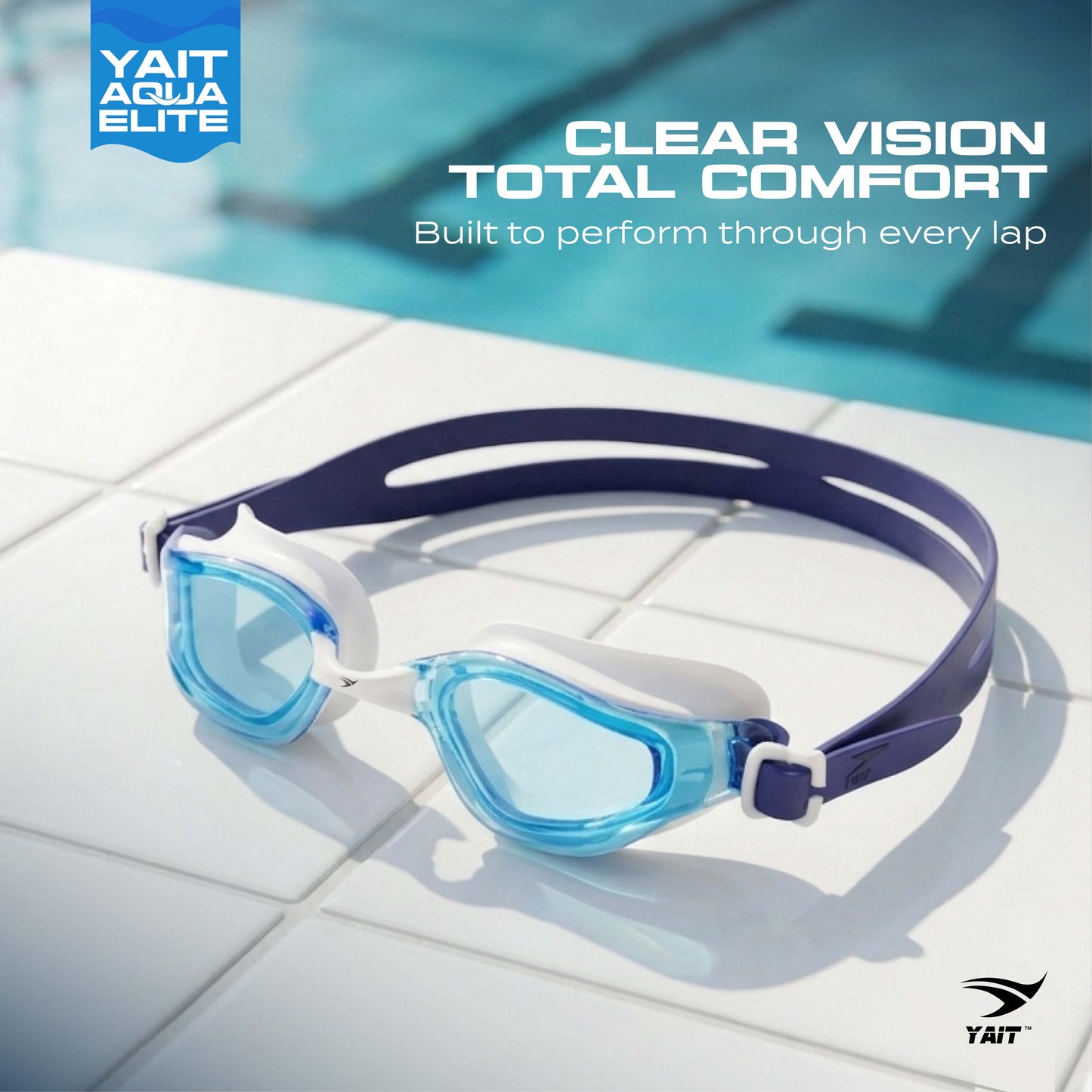 AquaElite Swimming Goggles - Blue