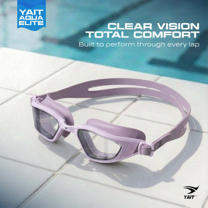 AquaElite Ultra Wide Swimming Goggles - Purple