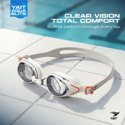 AquaElite Swimming Goggles - Red & Grey