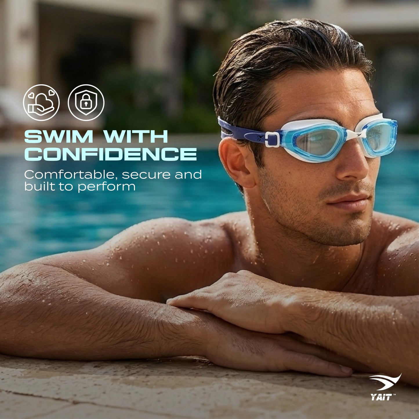 AquaElite Swimming Goggles - Blue