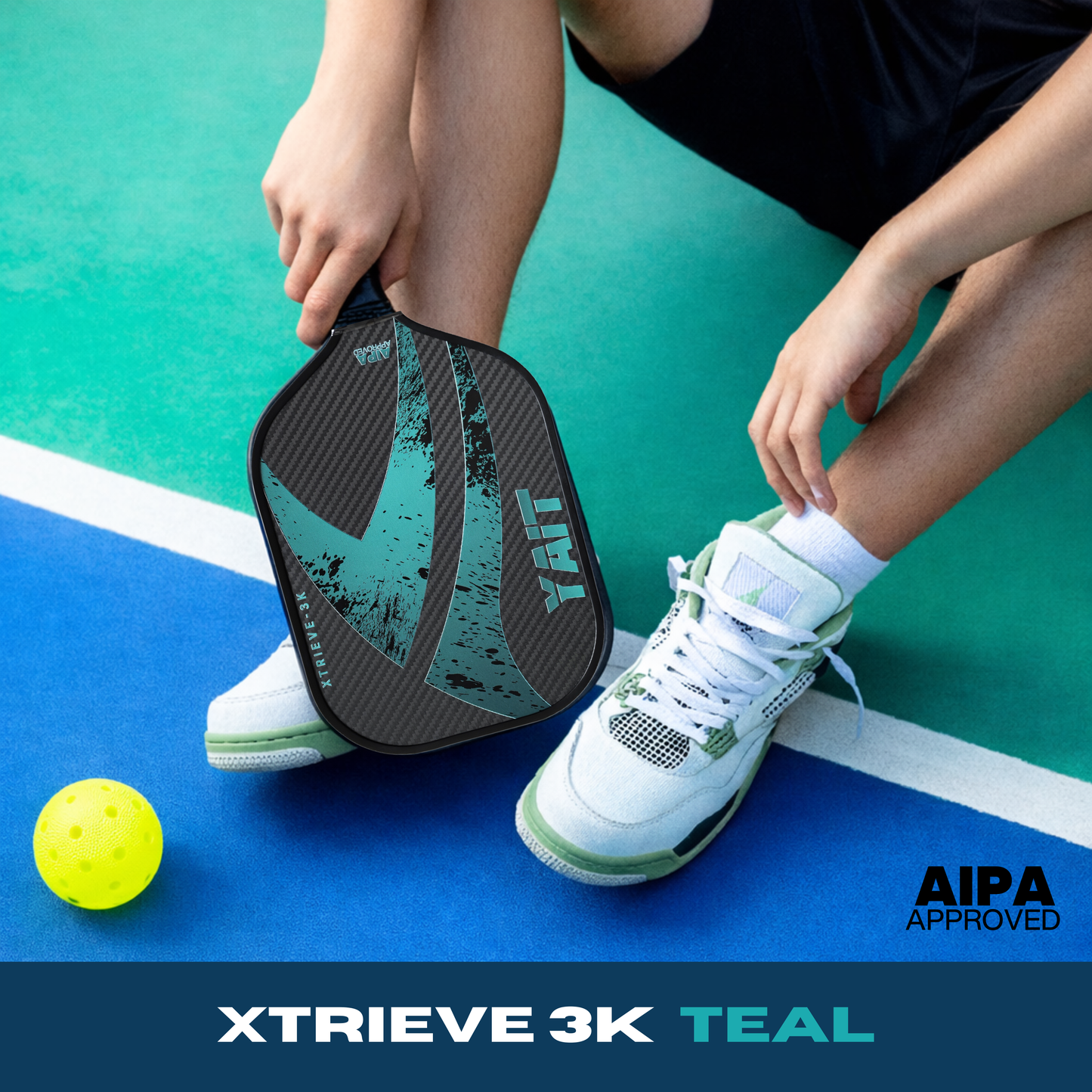 Xtrieve 3K Pickleball Paddle - Teal (Cover Bag Included)
