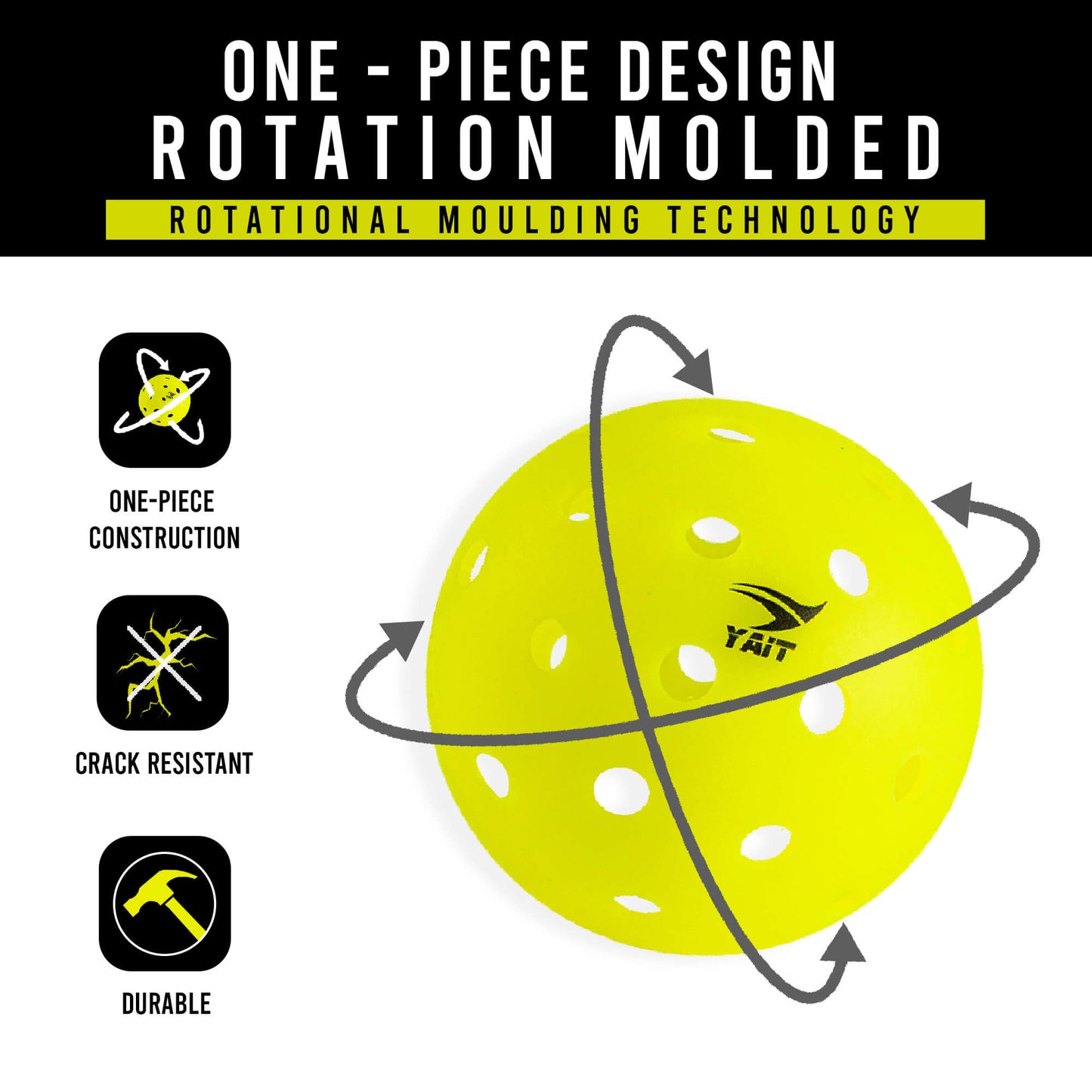 Rovo USAPA Approved Pickle Ball - Pack of 50