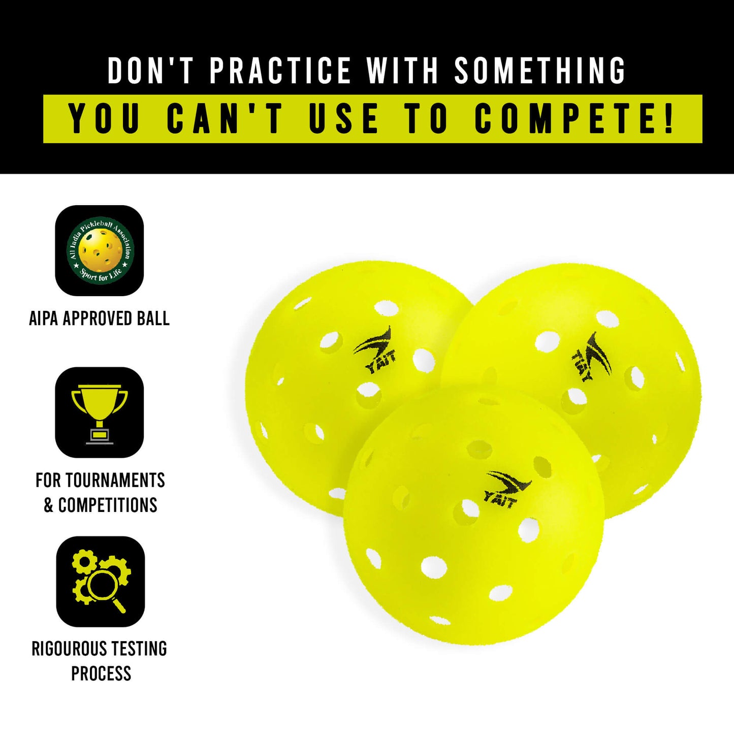 Rovo USAPA Approved Pickle Ball - Pack of 50