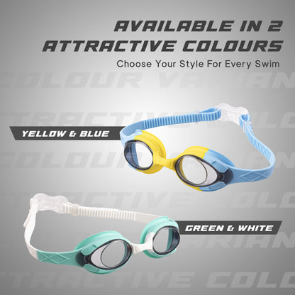 AquaElite Kids Swimming Goggles - Yellow & Blue