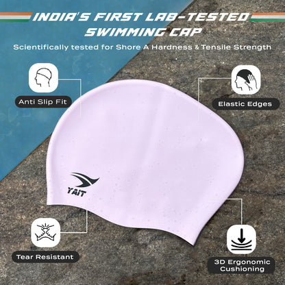 3D Ergonomic Long Hair Unisex Swimming Cap - Pink