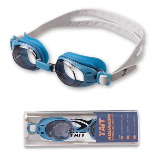 AquaElite Anti Slip Swimming Goggles - Blue & Grey