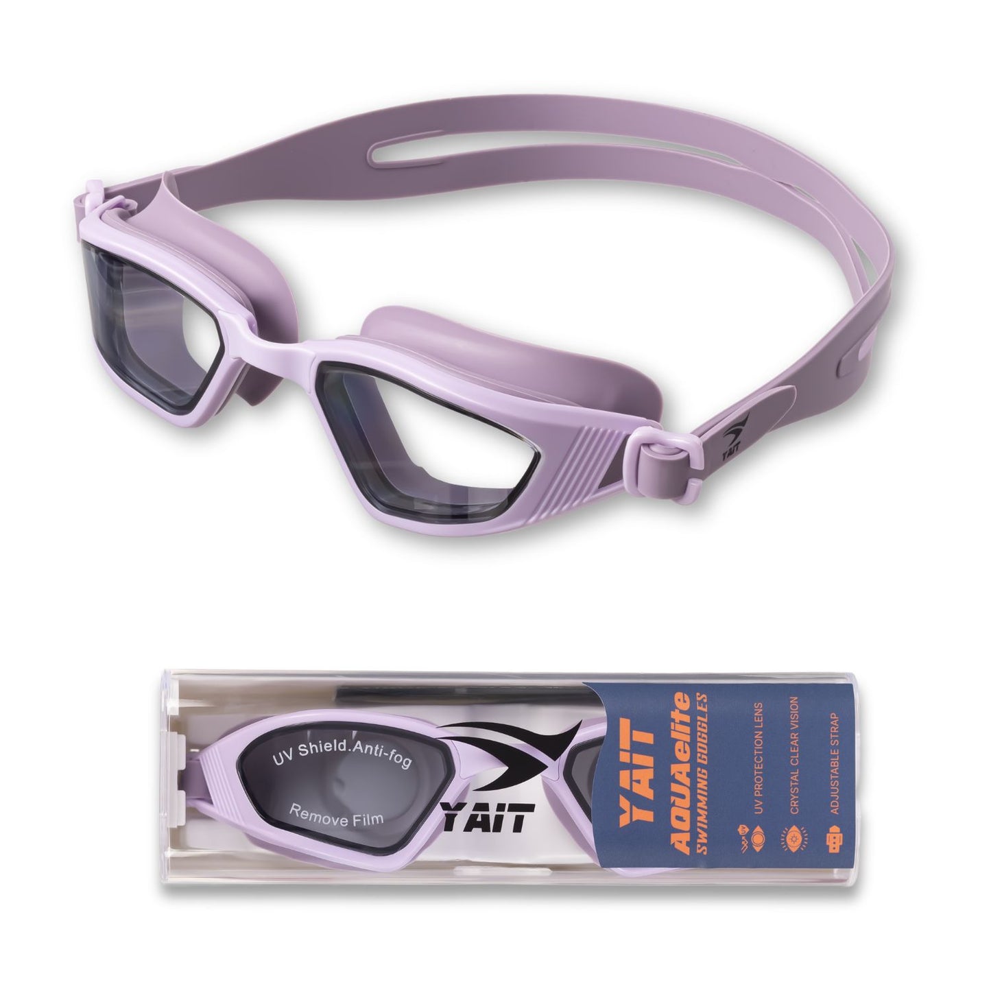 AquaElite Ultra Wide Swimming Goggles - Purple