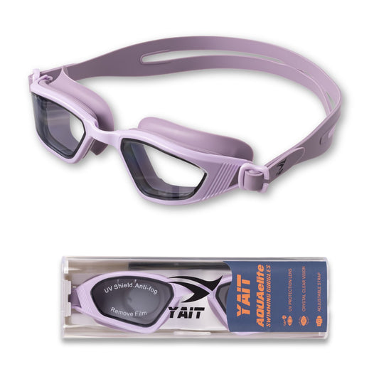 AquaElite Ultra Wide Swimming Goggles - Purple