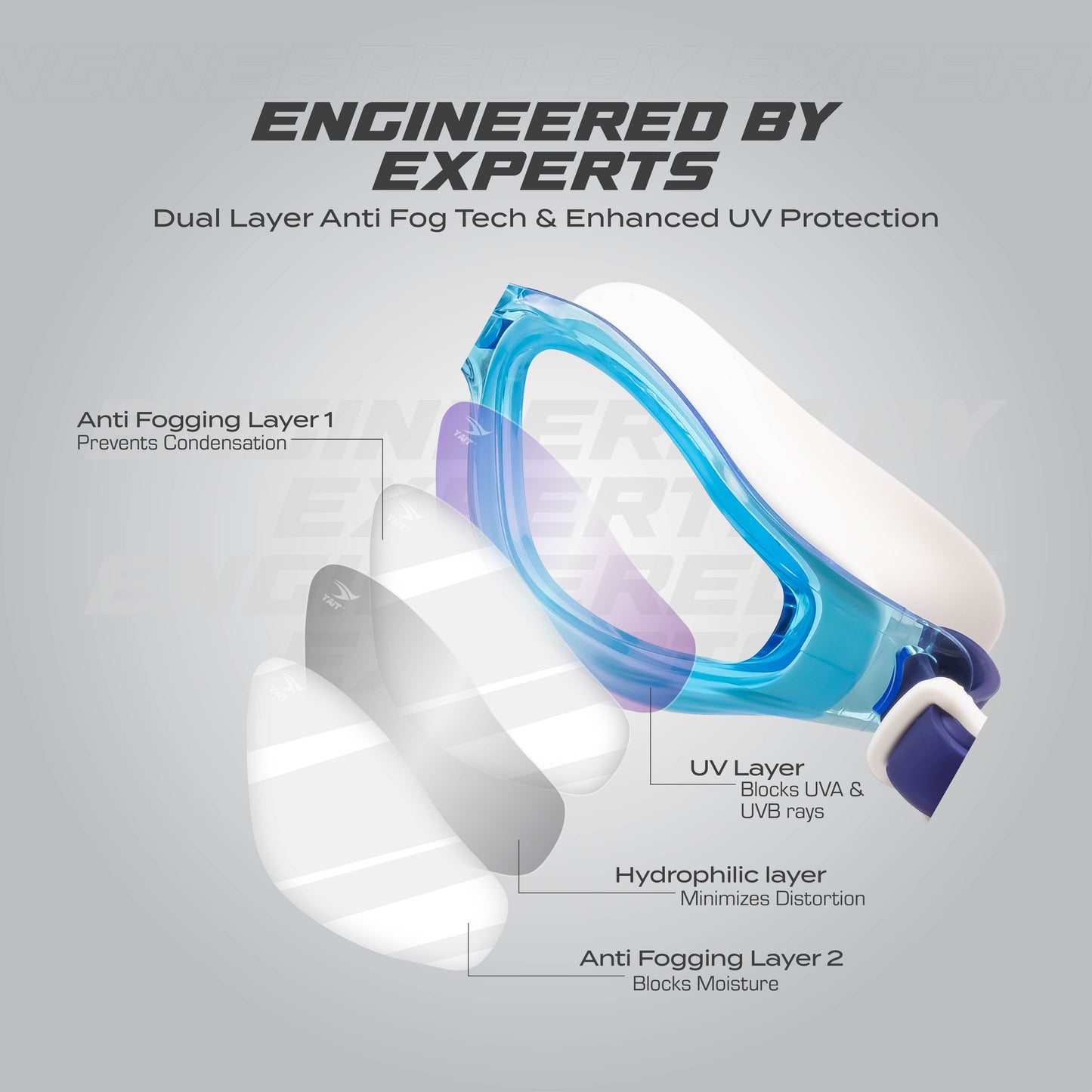 AquaElite Swimming Goggles - Blue