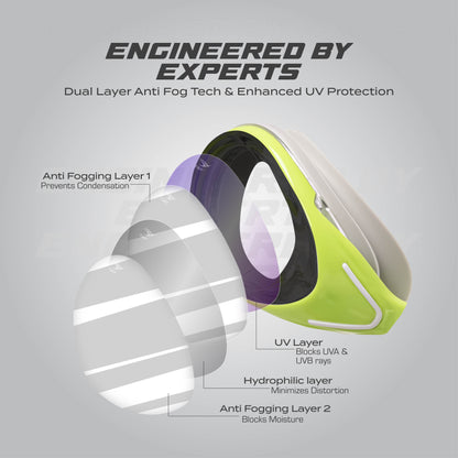 AquaElite Swimming Goggles - Grey & Green