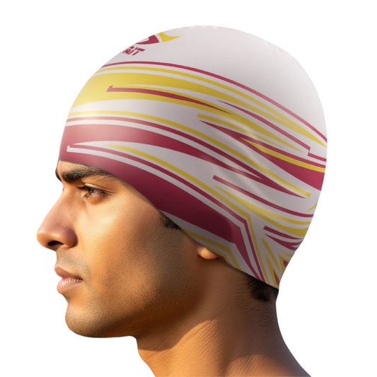 Pink & Yellow Stylish Unisex Swimming Cap for Men, Women, Kids