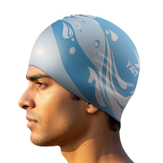 Blue Waves Stylish Unisex Swimming Cap for Men, Women, Kids