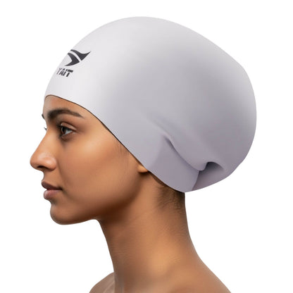 Women's Special Extra Long Hair Swimming Cap - Grey