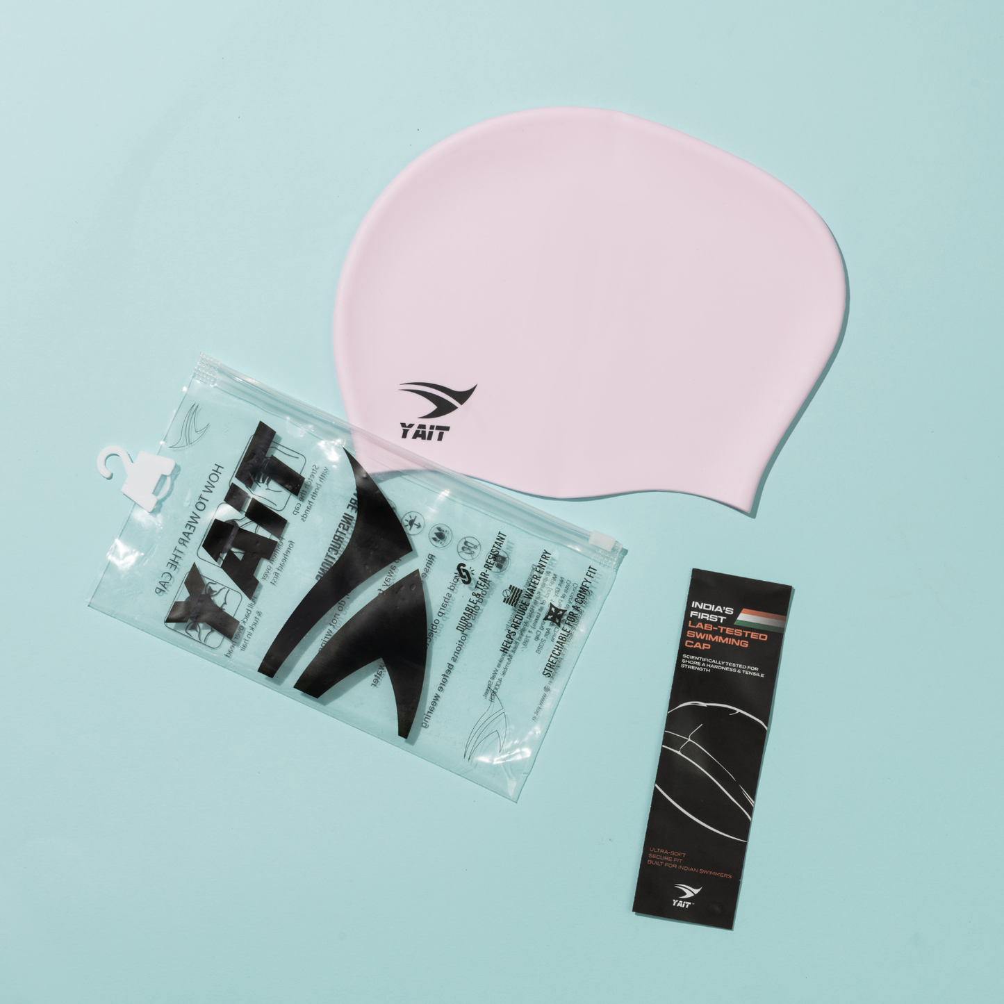 3D Ergonomic Long Hair Unisex Swimming Cap - Pink
