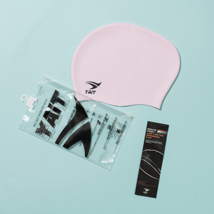 3D Ergonomic Long Hair Unisex Swimming Cap - Pink