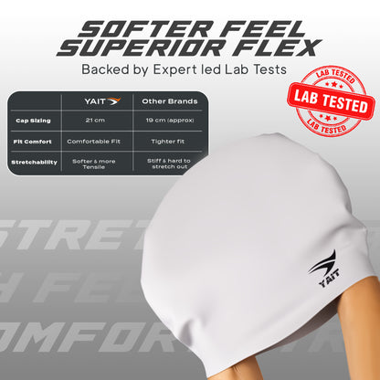 Women's Special Extra Long Hair Swimming Cap - Grey