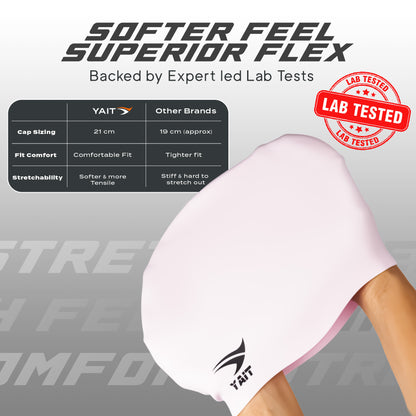 3D Ergonomic Long Hair Unisex Swimming Cap - Pink