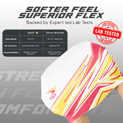 Pink & Yellow Stylish Unisex Swimming Cap for Men, Women, Kids