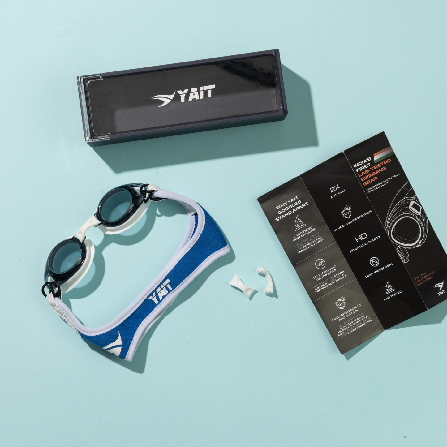 AquaEaze Kids Comfort Swimming Goggles - Silver & Blue